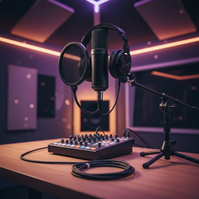 AI Generated Image musique – studio rap moderne